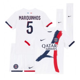 Paris Saint-Germain Marquinhos #5 Borte skjorte til barn 2024-25 Kortermet (+ korte bukser)